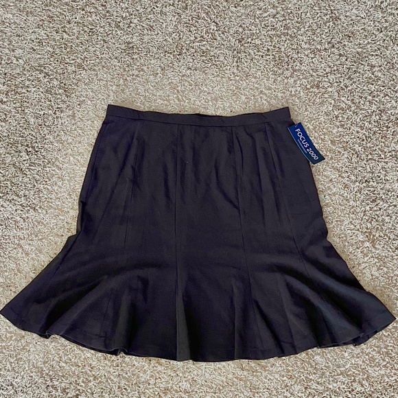 Focus 2000 Flare‎ Skirt Dark Brown Career Casual Comfort Stretch Plus 16W - Picture 1 of 7